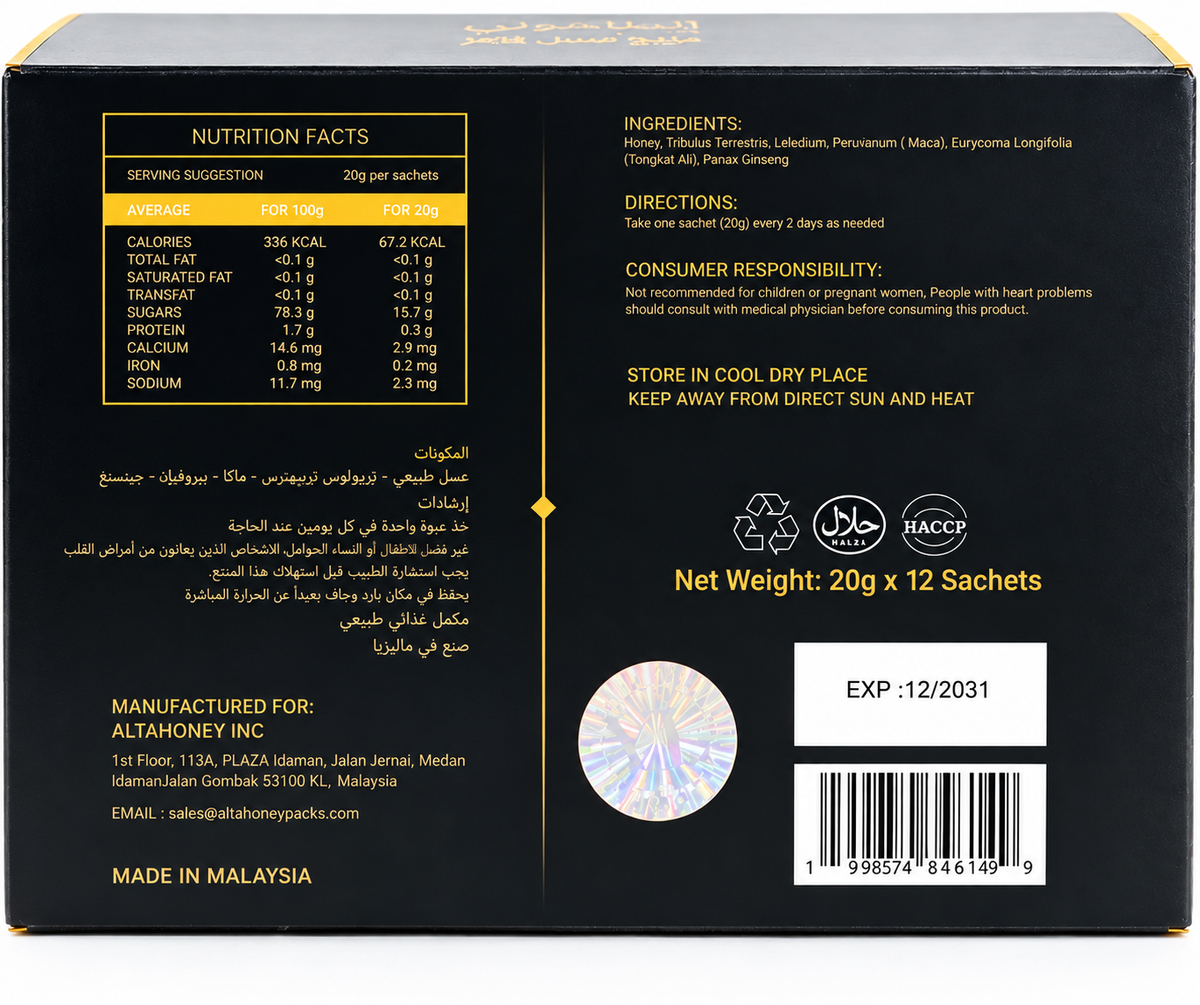 Alta Honey - For Men (Black Sachet)